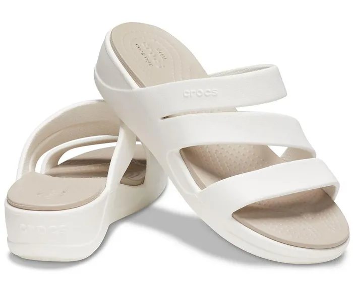 Crocs Sandals Crocs Monterey Strappy Wedge Oyster 8211 Women