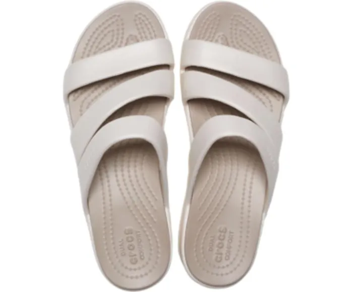 Crocs Sandals Crocs Monterey Strappy Wedge Oyster 8211 Women