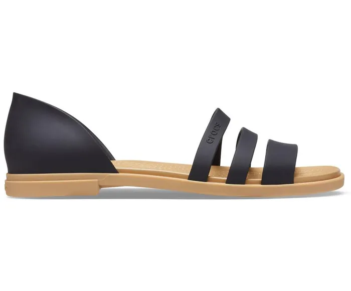 Crocs Sandals Crocs Tulum Open Flat Black Tan 8211 Women