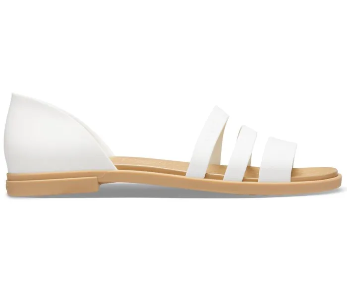 Crocs Sandals Crocs Tulum Open Flat Oyster Tan 8211 Women