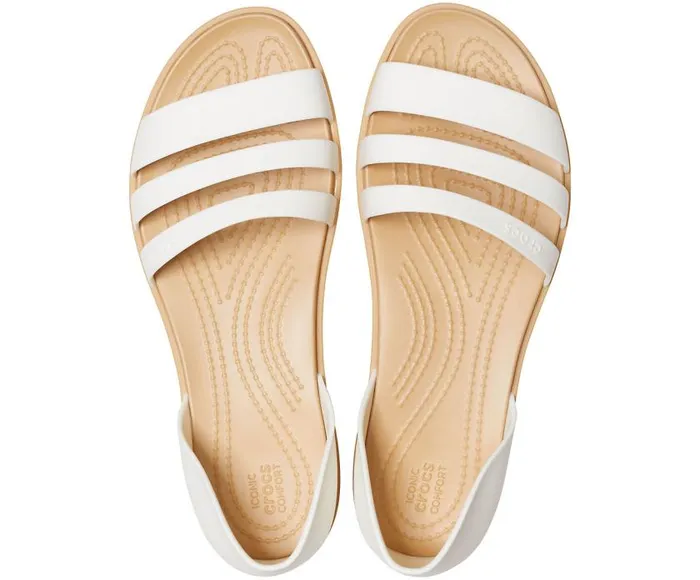Crocs Sandals Crocs Tulum Open Flat Oyster Tan 8211 Women