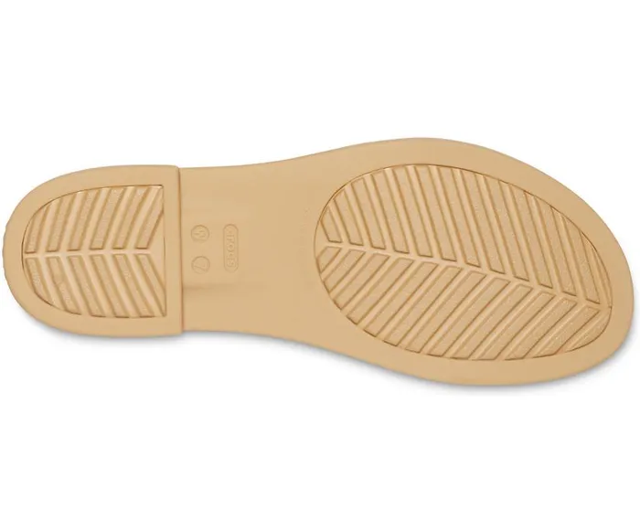 Crocs Sandals Crocs Tulum Open Flat Oyster Tan 8211 Women