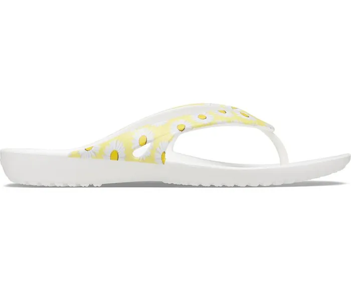 Crocs Sandals Kadee II Printed Flip White Yellow Daisy 8211 Women