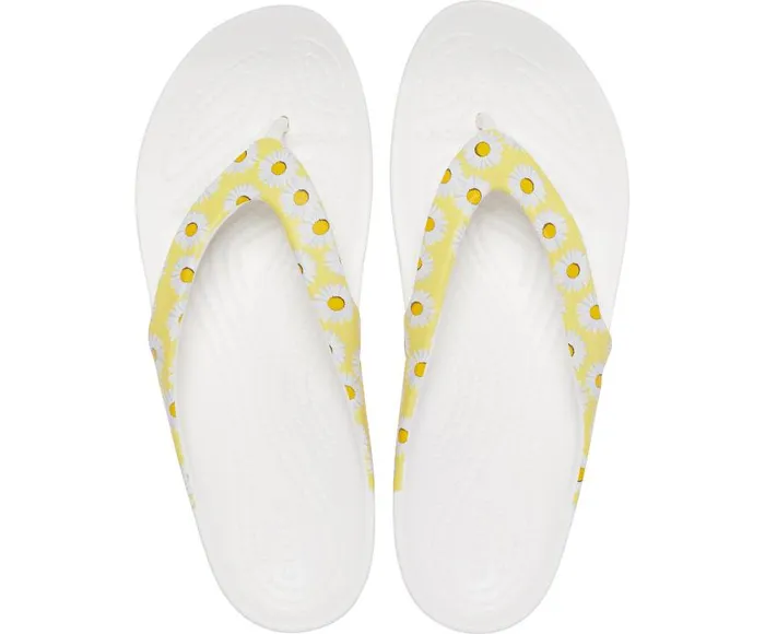 Crocs Sandals Kadee II Printed Flip White Yellow Daisy 8211 Women