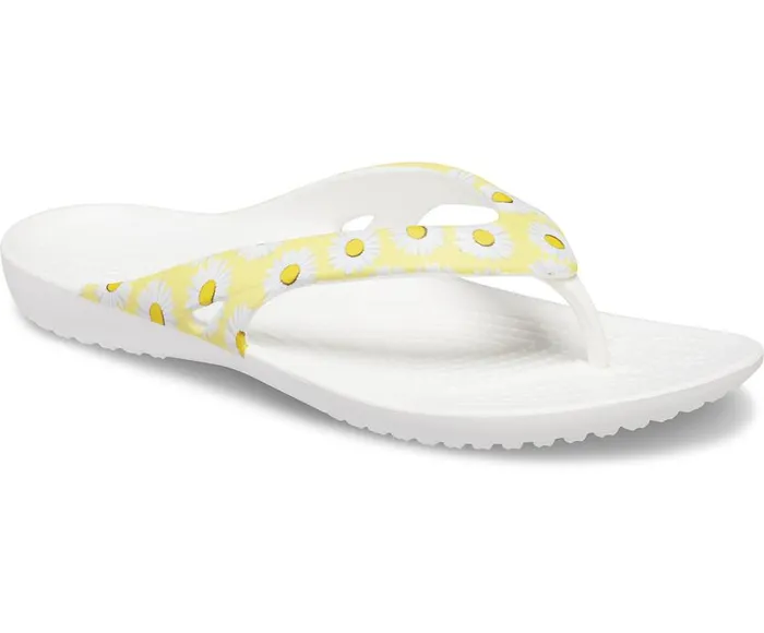 Crocs Sandals Kadee II Printed Flip White Yellow Daisy 8211 Women