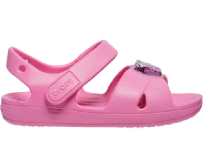 Crocs Sandals Kids039 Classic CrossStrap Charm Sandal Pink Lemonade 8211 Girls