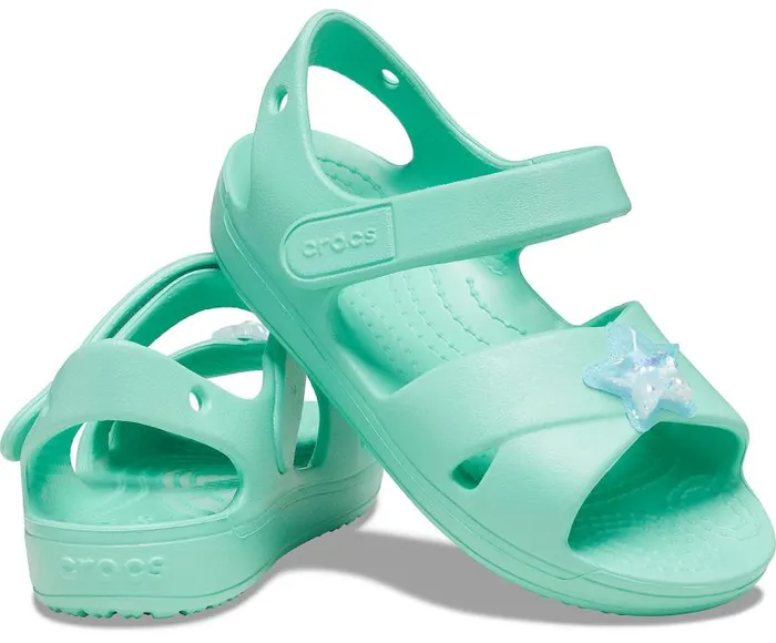 Crocs Sandals Kids039 Classic CrossStrap Charm Sandal Pistachio 8211 Girls