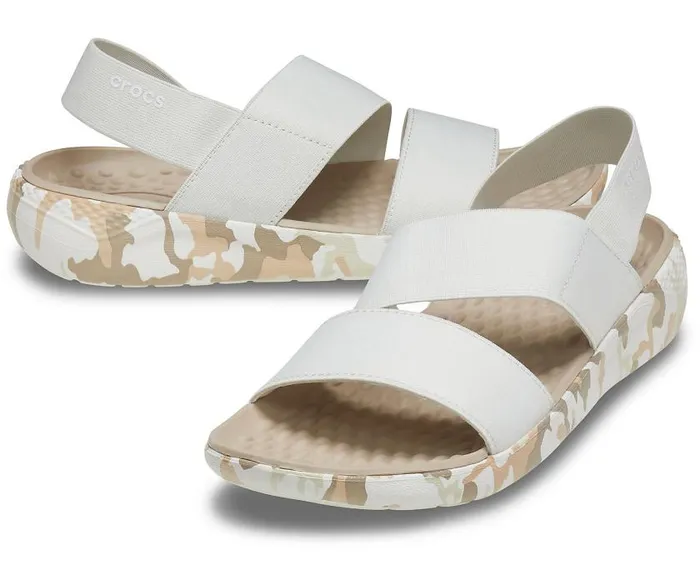 Crocs Sandals LiteRide Printed Camo Stretch Sandal Almost White 8211 Women