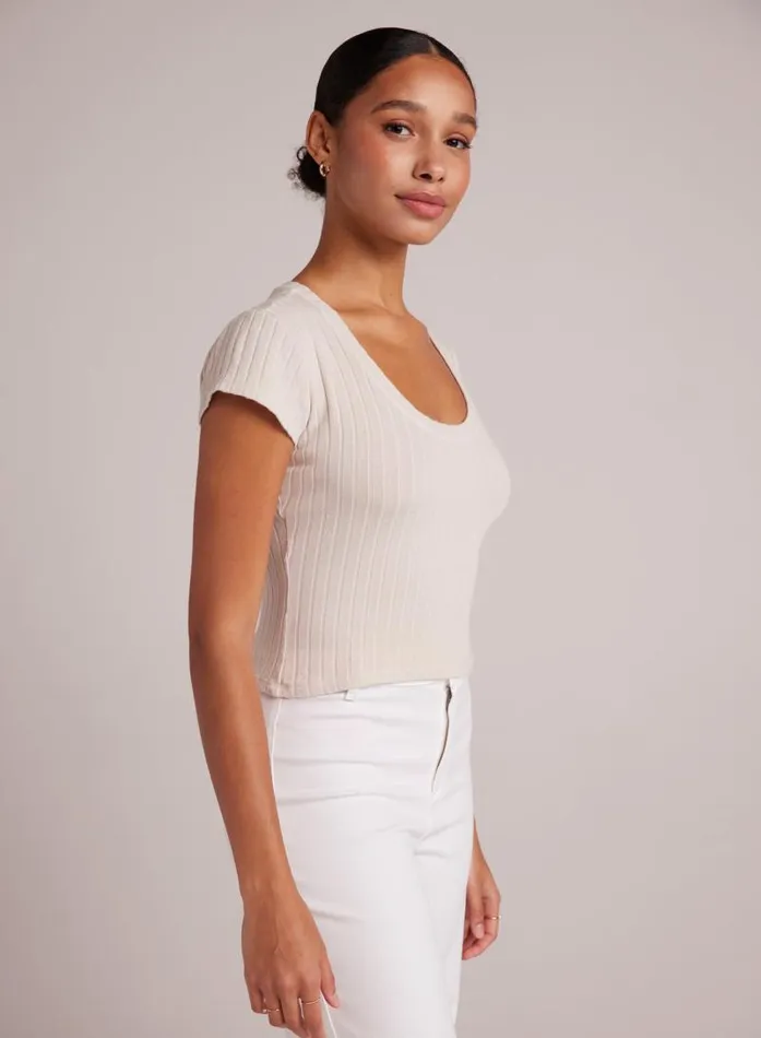 Cropped Scoop Neck Tee 8211 Khaki Stone Women Bella Dahl TShirts Cropped Scoop Neck Tee 8211 Khaki Stone Women Bella Dahl TShirts
