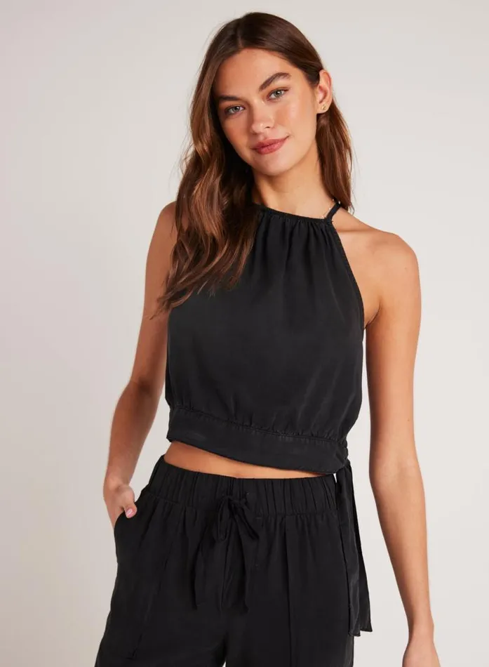 Cropped Side Tie Halter 8211 Black Women Bella Dahl Sleeveless