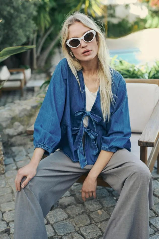CULTURE Blouses CUspenca Denim Blouse 8211 Women