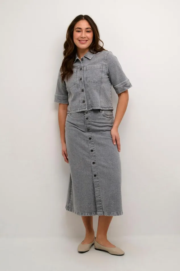 CULTURE Denim Styles CUami Denim Jacket Light Grey Wash 8211 Women