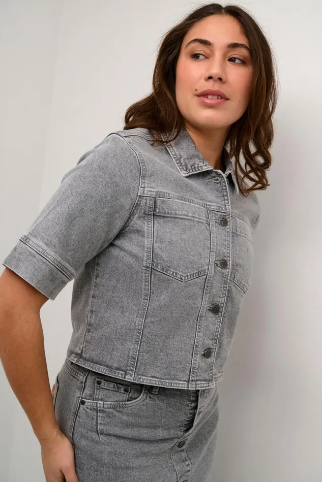 CULTURE Denim Styles CUami Denim Jacket Light Grey Wash 8211 Women