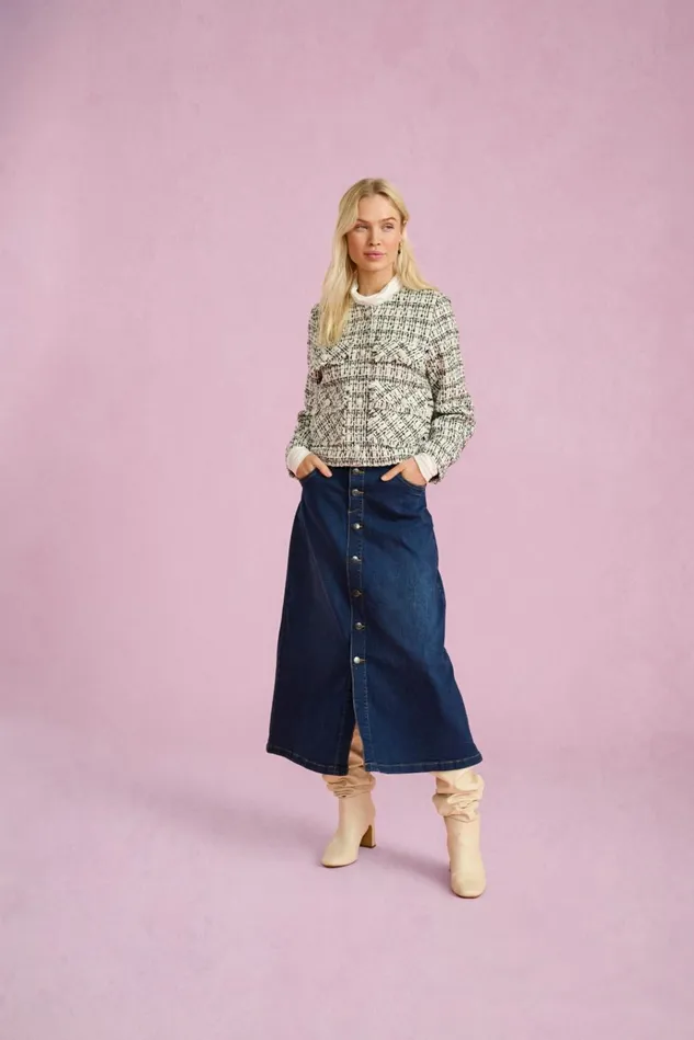 CULTURE Denim Styles CUami Denim Skirt Dark Blue Wash 8211 Women