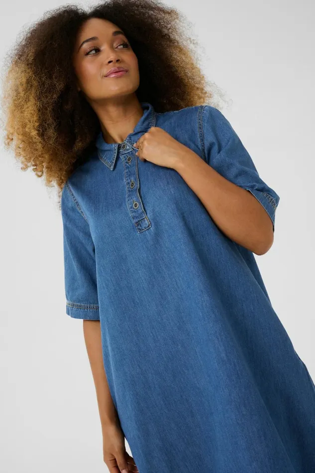CULTURE Denim Styles CUwinnie Denim Dress Dark Blue Wash 8211 Women