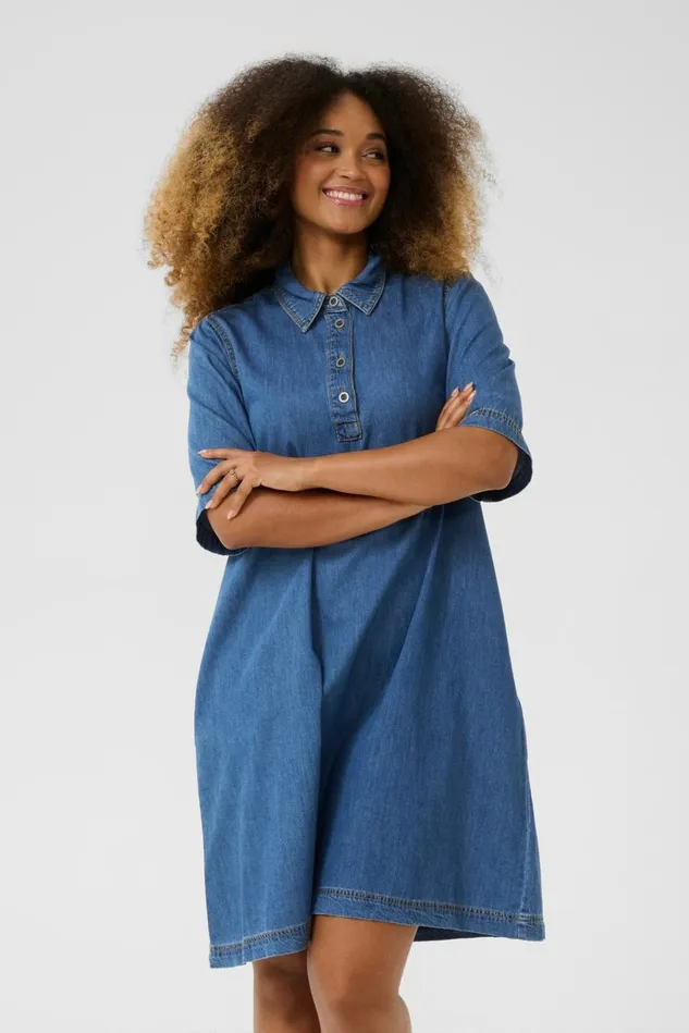 CULTURE Denim Styles CUwinnie Denim Dress Dark Blue Wash 8211 Women