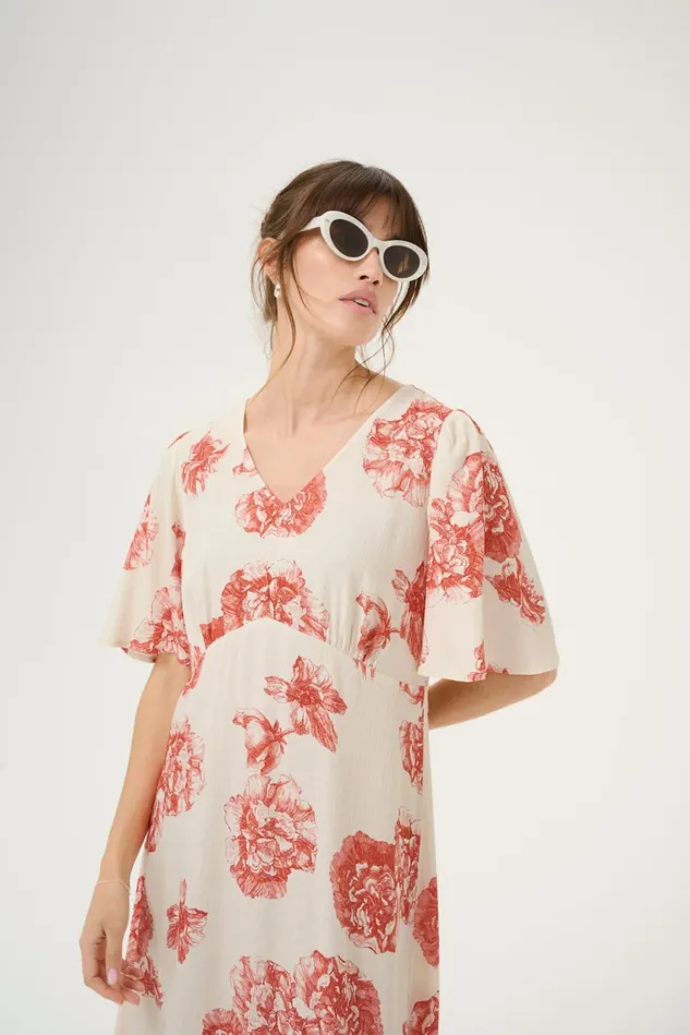 CULTURE Dresses CUalexa Dress Offwhitered Flower 8211 Women
