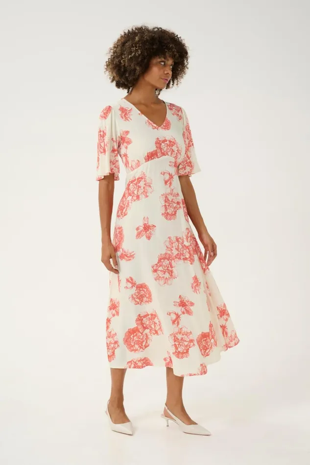 CULTURE Dresses CUalexa Dress Offwhitered Flower 8211 Women