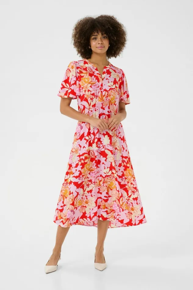 CULTURE Dresses CUaudrey Dress Redpink Flower 8211 Women