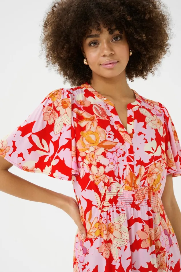 CULTURE Dresses CUaudrey Dress Redpink Flower 8211 Women