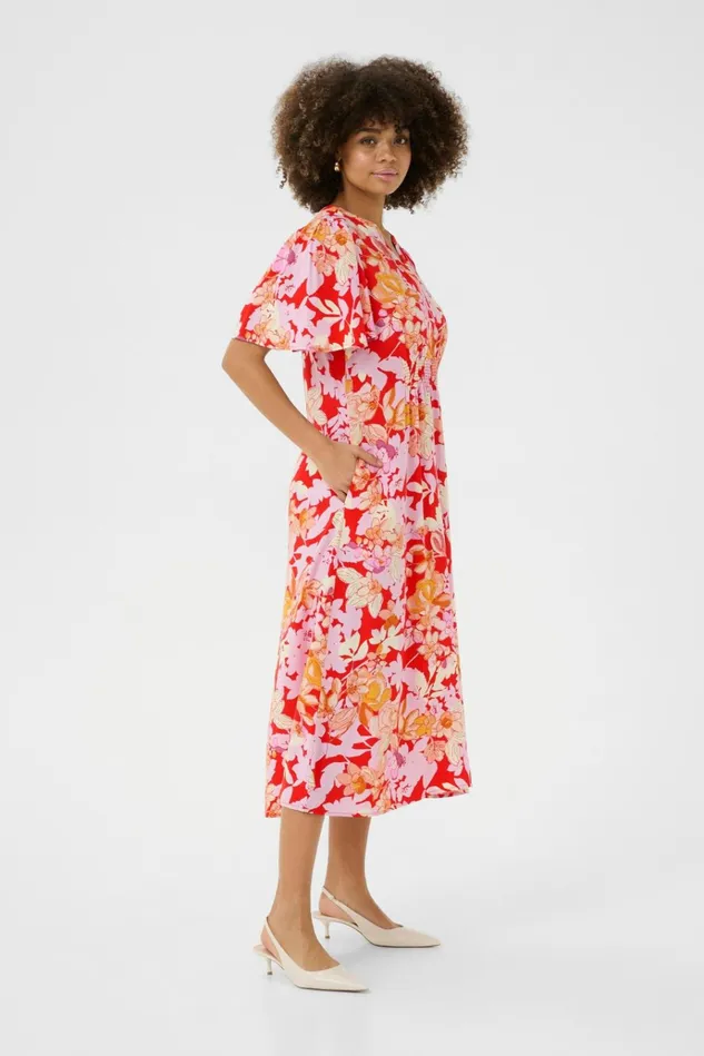 CULTURE Dresses CUaudrey Dress Redpink Flower 8211 Women