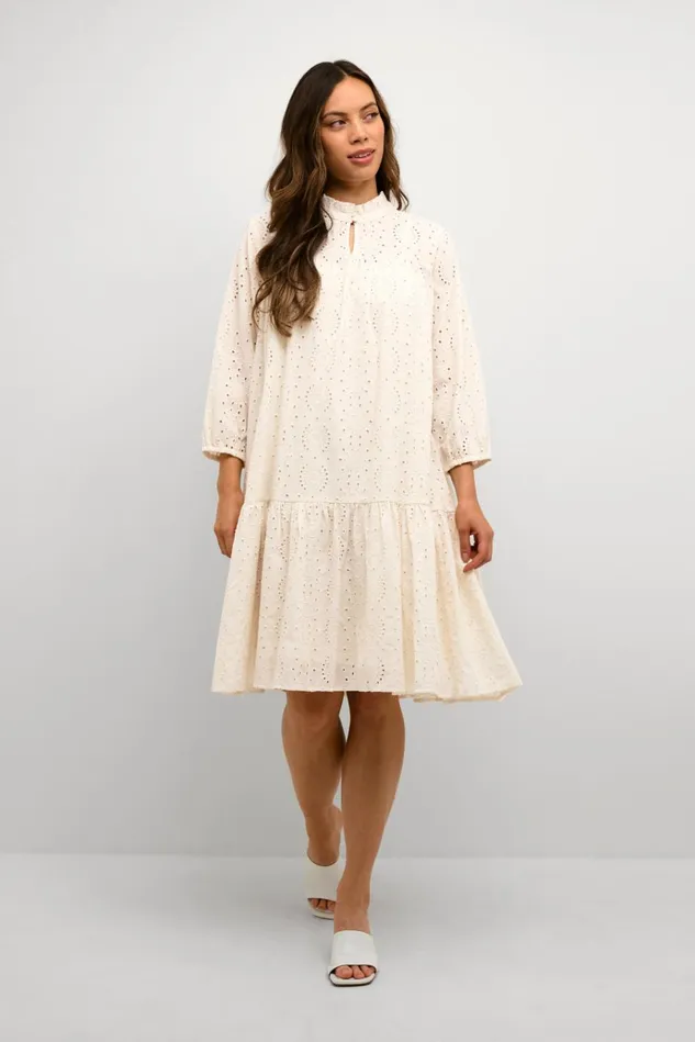 CULTURE Dresses CUcindie Dress With Embroidery Spring Gardenia 8211 Women