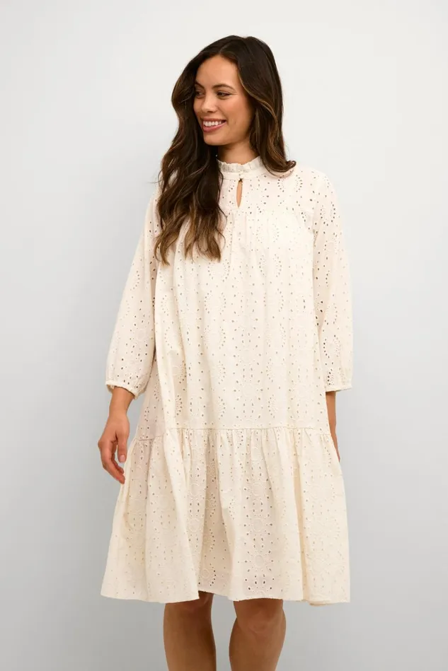CULTURE Dresses CUcindie Dress With Embroidery Spring Gardenia 8211 Women