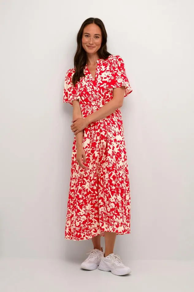 CULTURE Dresses CUjenny Dress Red Whitecap Flower 8211 Women