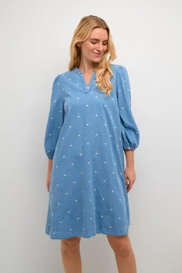 CULTURE Dresses CUmichelle Dress Light Bluewhite Hearts 8211 Women