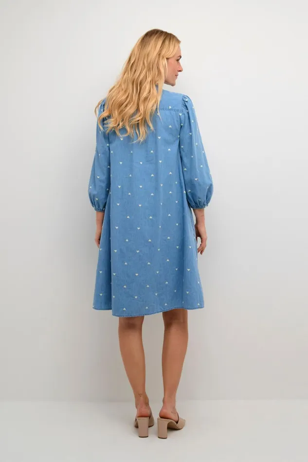 CULTURE Dresses CUmichelle Dress Light Bluewhite Hearts 8211 Women