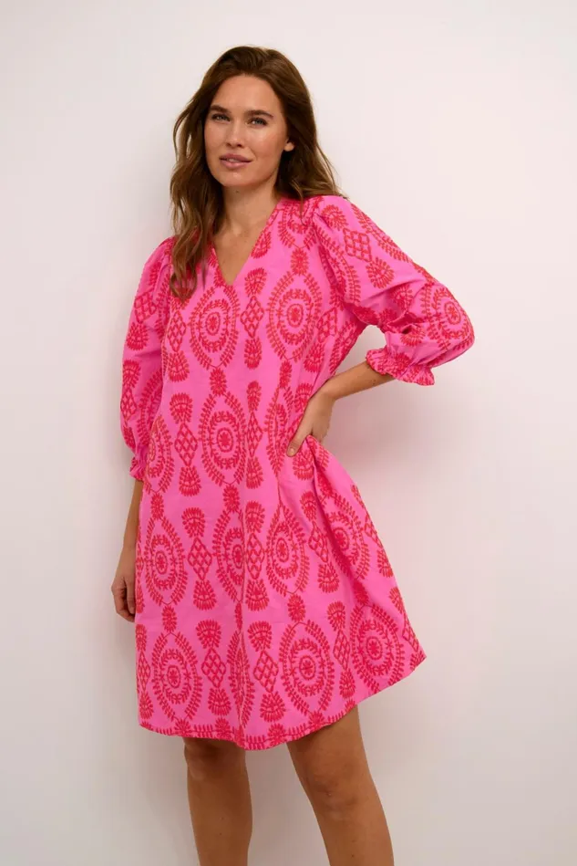 CULTURE Dresses CUtia Dress With Embroidery Fuchsia Pink 8211 Women