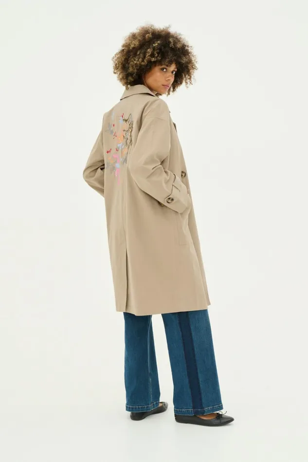 CULTURE Jackets and Coats CUaugustina Trenchcoat With Embroidery 8211 Women
