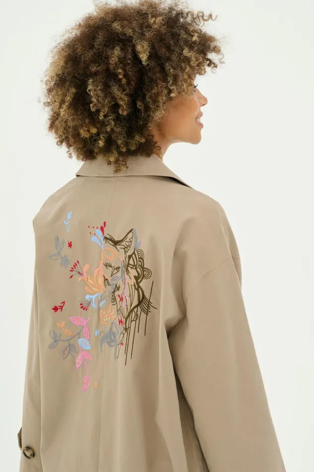 CULTURE Jackets and Coats CUaugustina Trenchcoat With Embroidery 8211 Women