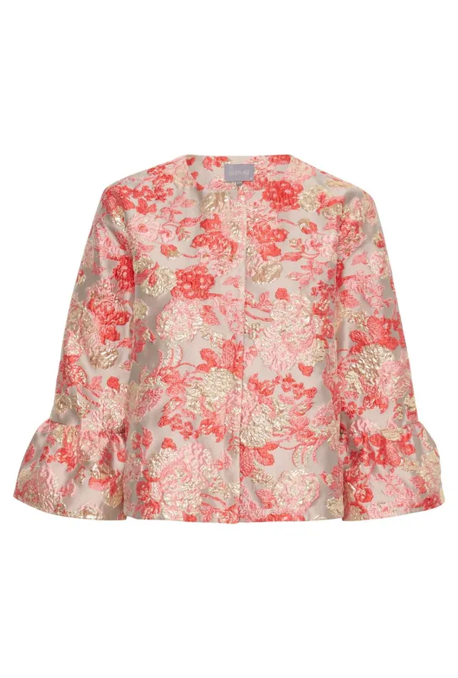 CULTURE Jackets and Coats CUbanjo Jacket With Bell Sleeves Red Floral 8211 Women