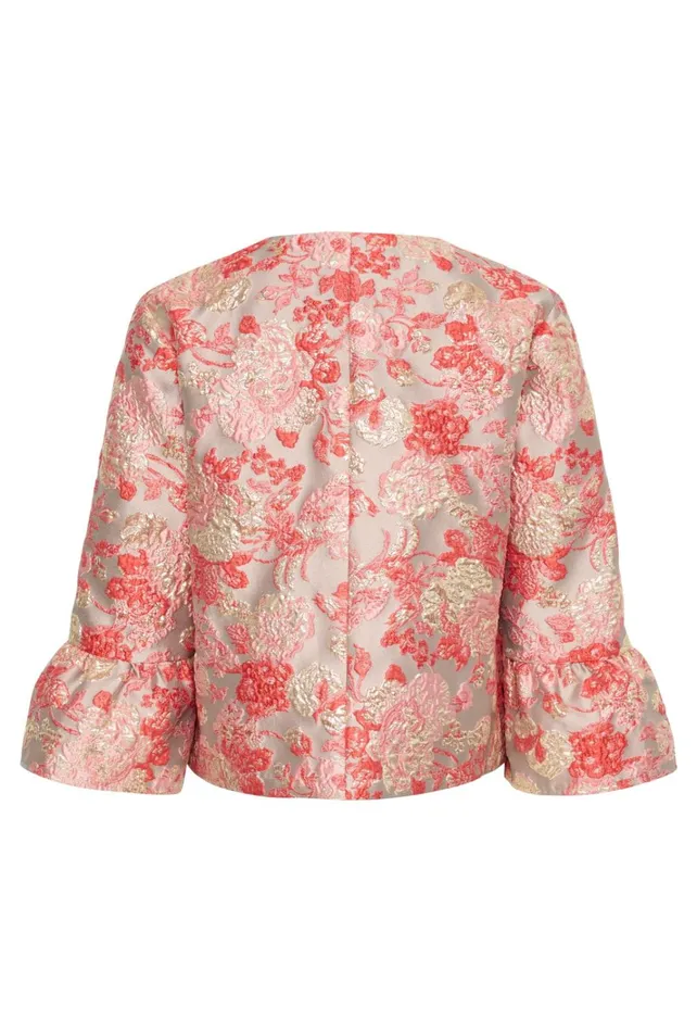 CULTURE Jackets and Coats CUbanjo Jacket With Bell Sleeves Red Floral 8211 Women