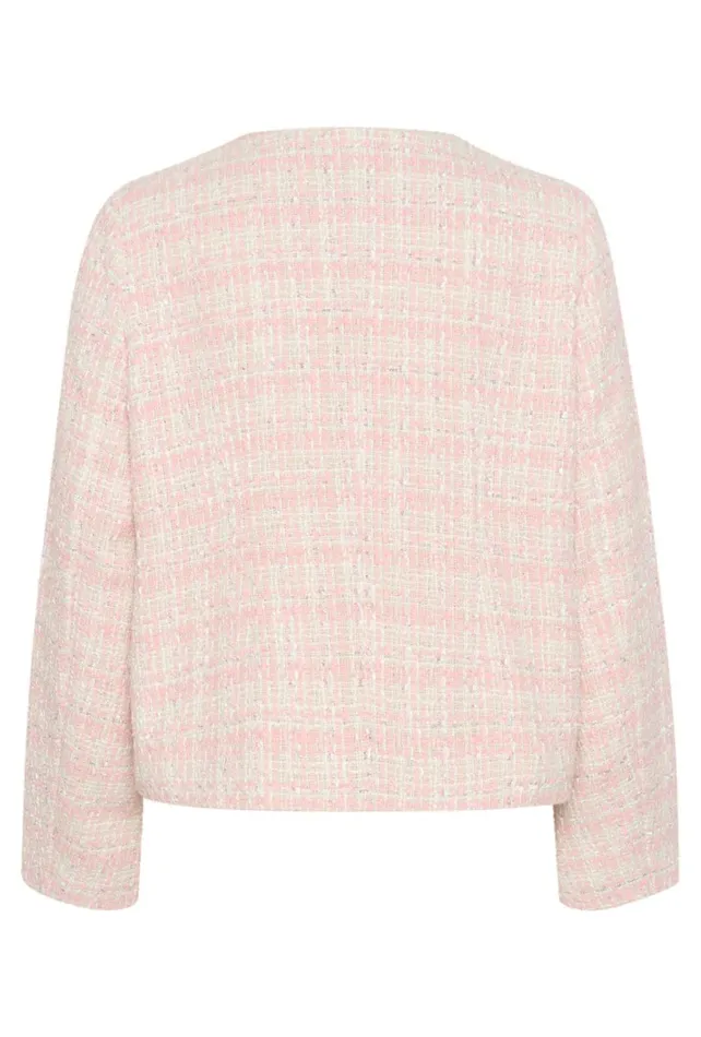 CULTURE Jackets and Coats CUcoca Boucl Jacket Pinkwhite Check 8211 Women