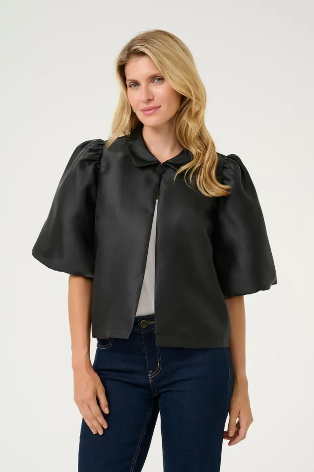 CULTURE Jackets and Coats CUtafta Satin Jacket Black 8211 Women