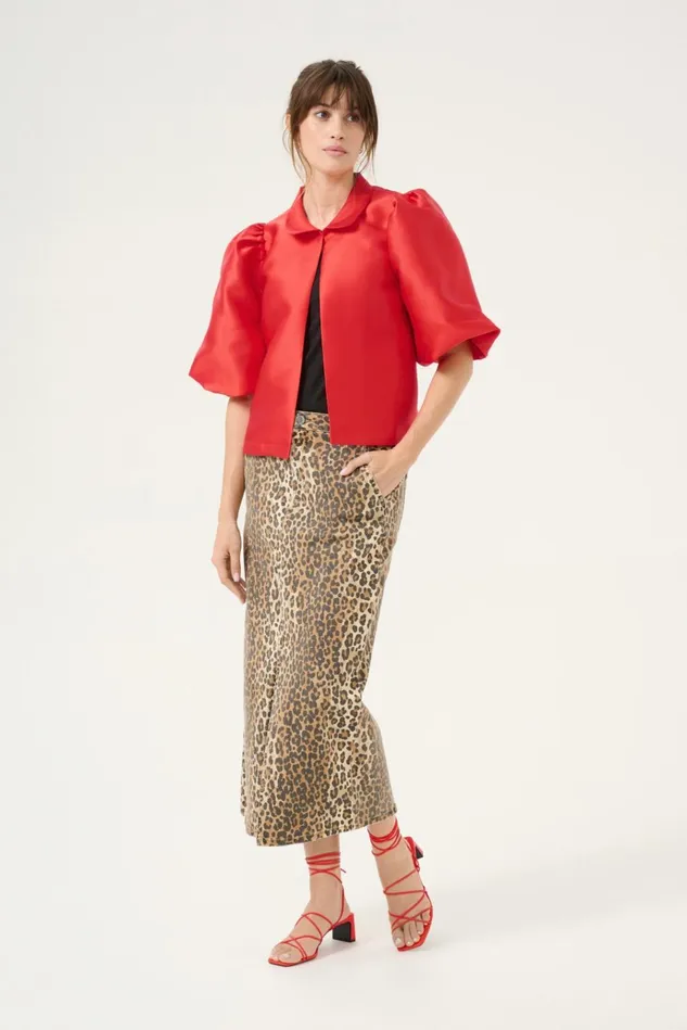 CULTURE Jackets and Coats CUtafta Satin Jacket Fiery Red 8211 Women