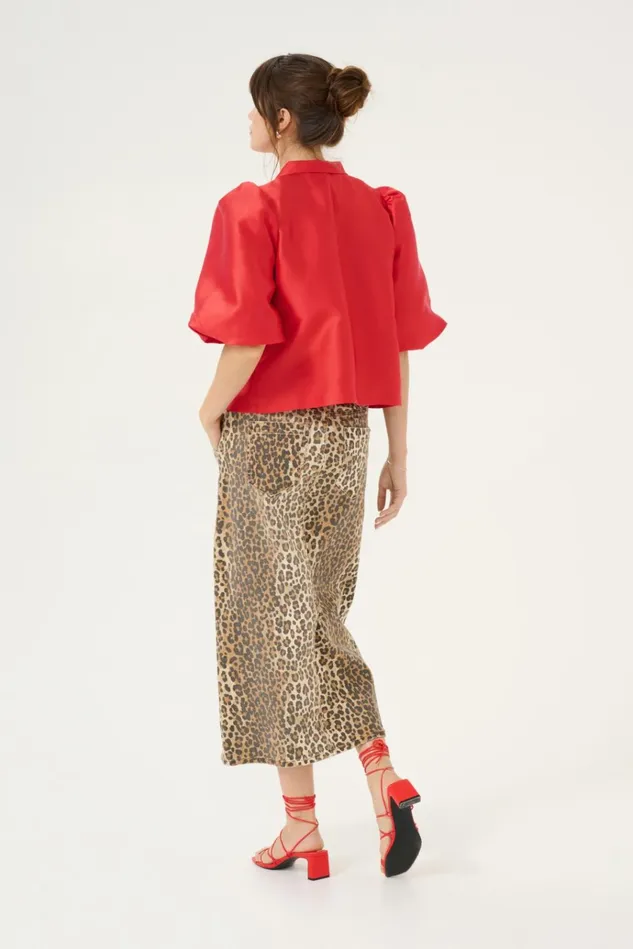 CULTURE Jackets and Coats CUtafta Satin Jacket Fiery Red 8211 Women