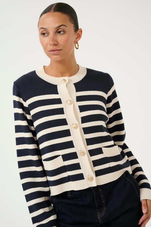 CULTURE Knitwear and Cardigans CUaio Cardigan Dress Blueswhitecap Stripe 8211 Women