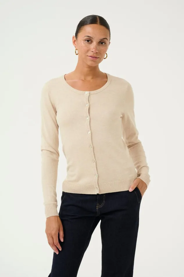 CULTURE Knitwear and Cardigans CUannemarie Cardigan Warm Sand Melange 8211 Women CULTURE Knitwear and Cardigans CUannemarie Cardigan Warm Sand Melange 8211 Women