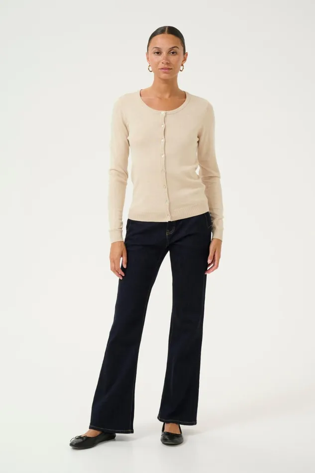 CULTURE Knitwear and Cardigans CUannemarie Cardigan Warm Sand Melange 8211 Women