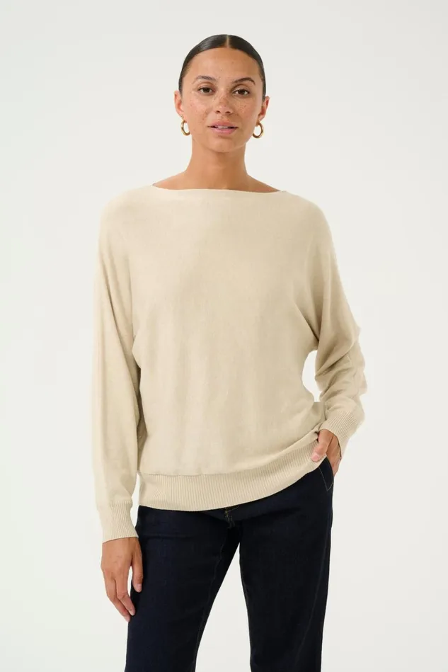 CULTURE Knitwear and Cardigans CUannemarie Pullover Warm Sand Melange 8211 Women CULTURE Knitwear and Cardigans CUannemarie Pullover Warm Sand Melange 8211 Women
