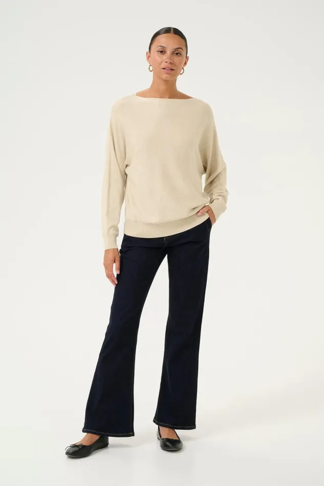 CULTURE Knitwear and Cardigans CUannemarie Pullover Warm Sand Melange 8211 Women