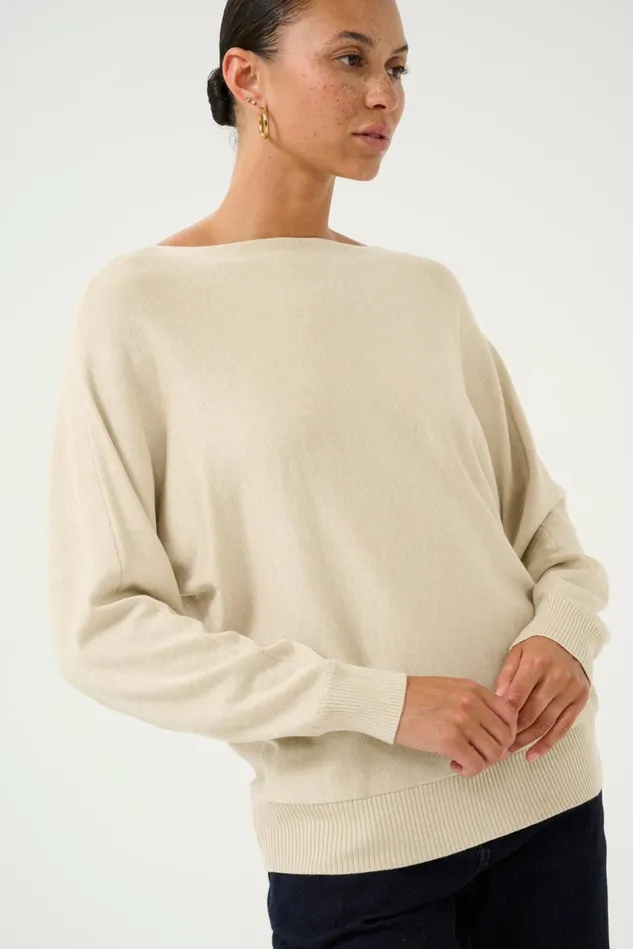 CULTURE Knitwear and Cardigans CUannemarie Pullover Warm Sand Melange 8211 Women