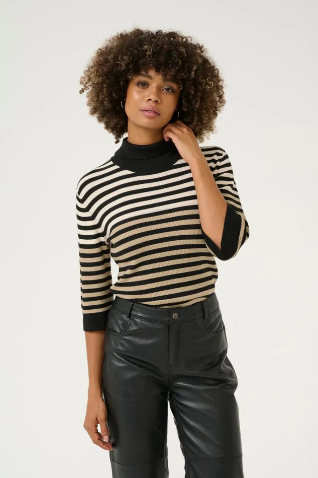 CULTURE Knitwear and Cardigans CUannemette Pullover Blackwhitecapdune 8211 Women CULTURE Knitwear and Cardigans CUannemette Pullover Blackwhitecapdune 8211 Women