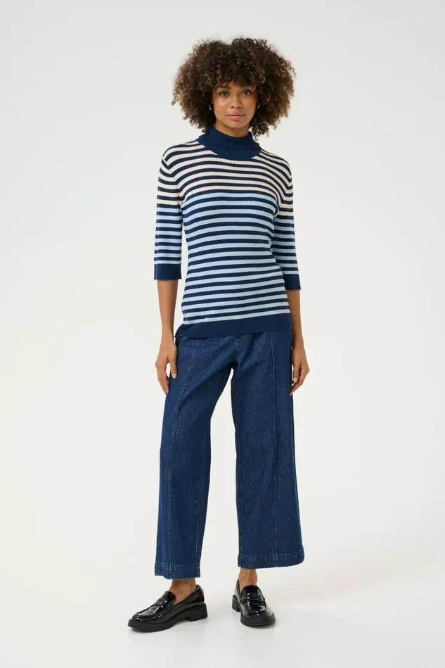 CULTURE Knitwear and Cardigans CUannemette Pullover Light Bluenavywhitecap 8211 Women