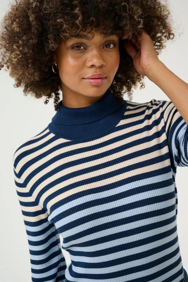 CULTURE Knitwear and Cardigans CUannemette Pullover Light Bluenavywhitecap 8211 Women