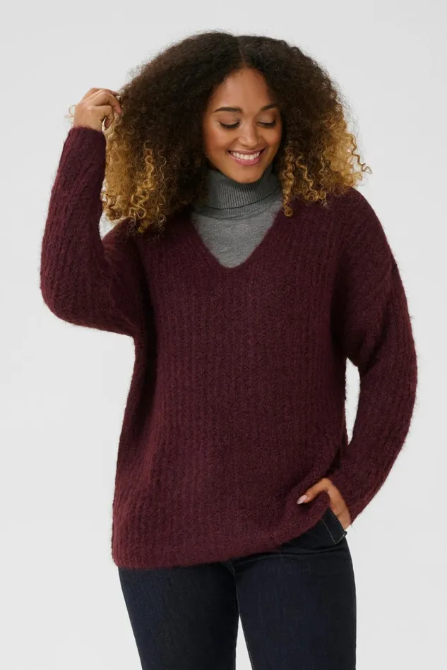 CULTURE Knitwear and Cardigans CUbrava Pullover Winetasting Melange 8211 Women CULTURE Knitwear and Cardigans CUbrava Pullover Winetasting Melange 8211 Women