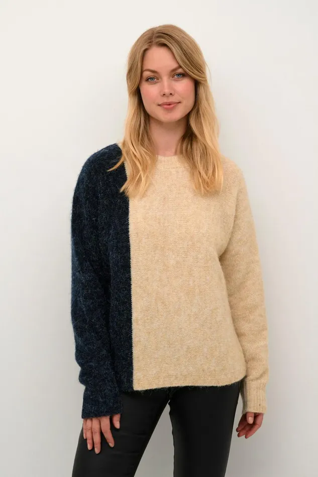 CULTURE Knitwear and Cardigans CUkimmy Pullover Oyster Dress Blues Melange 8211 Women CULTURE Knitwear and Cardigans CUkimmy Pullover Oyster Dress Blues Melange 8211 Women